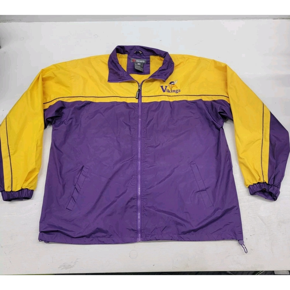 Vintage Kenpo Minnesota Vikings NFL Men's Purple Full-Zip Windbreaker Jacket 2XL